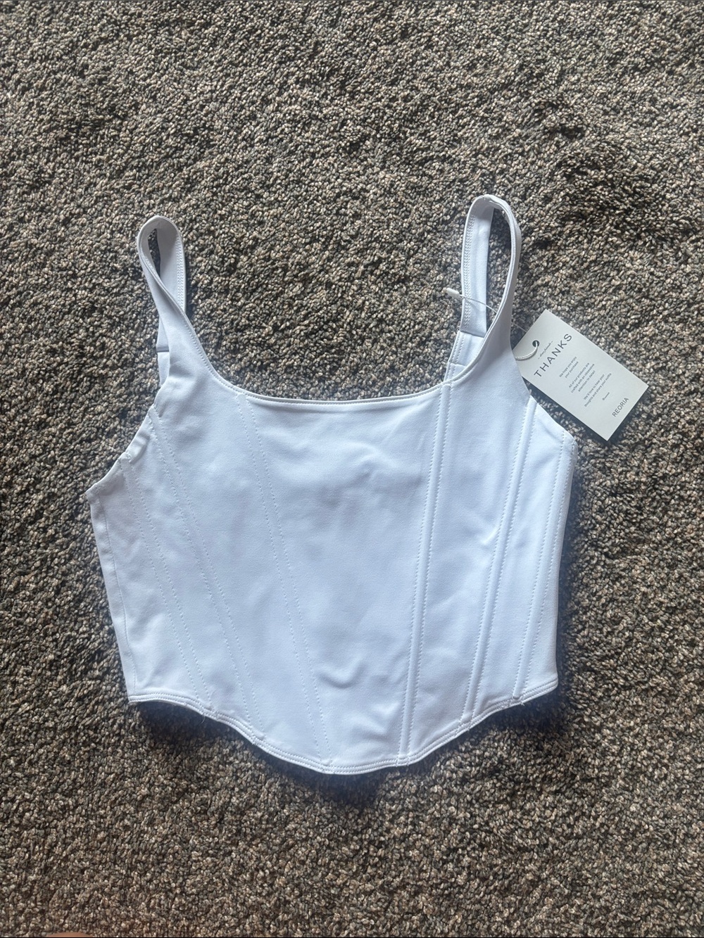 White Corset-Style Tank Top for Women
